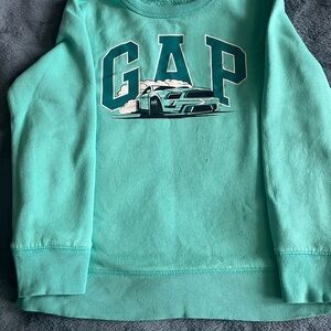 GAP Kids Aqua Long Sleeve Tee with Car Graphic